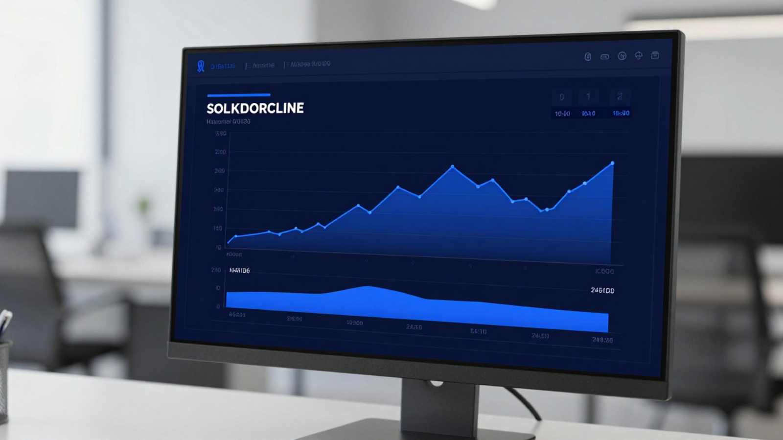 Dashboard en modo oscuro con proyección de demanda e intervalo de confianza